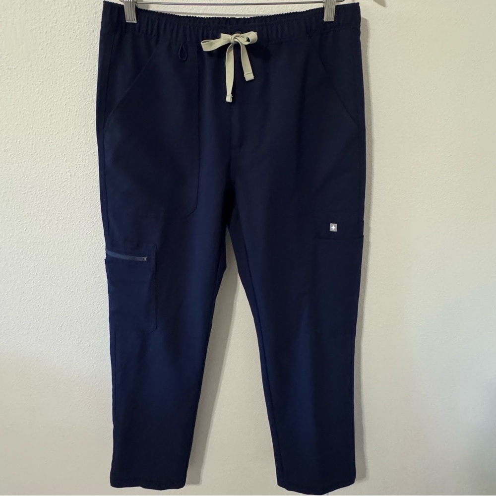 Figs Cairo Pants Navy Scrubs Button Zipper Fly Drawstring Medical Clinic-M Short